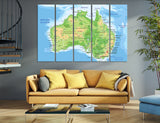 Australia Map Canvas Print #5015