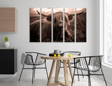 Highland Cattle Sepia Canvas Print #8218