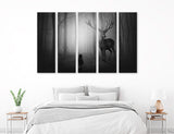 The Deer In The Fog Canvas Print #8227