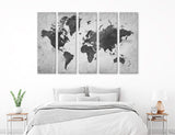 BW World Map Canvas Print #5025