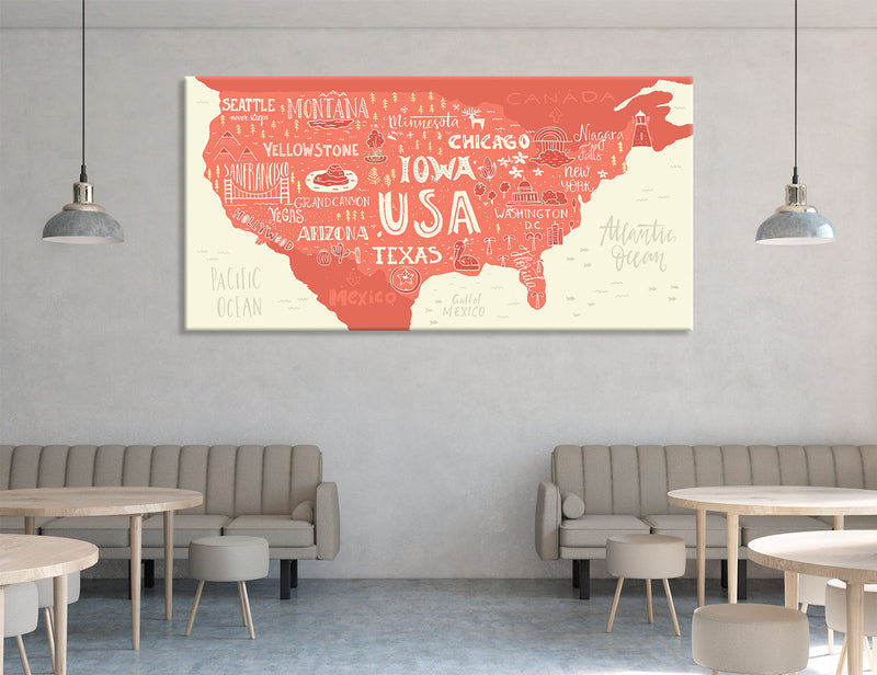 Historical Map of the United States Canvas Print #5062