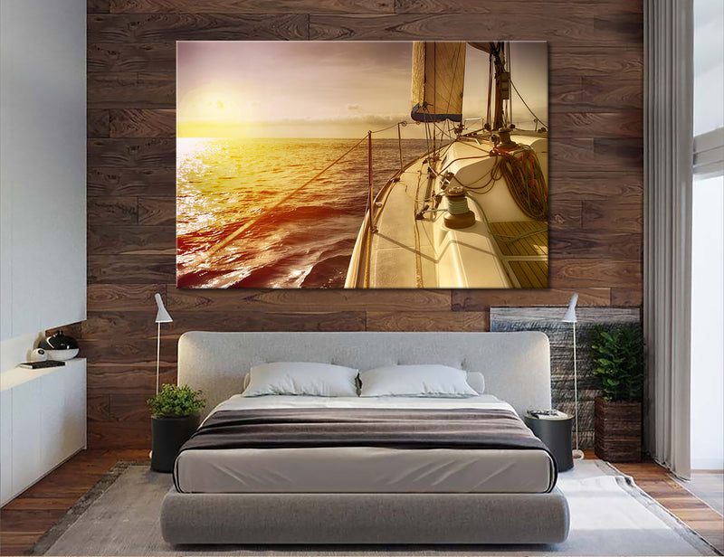 Yacht at Dawn Canvas Print #3005