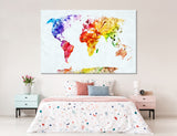 Bright World Map Canvas Print #5026