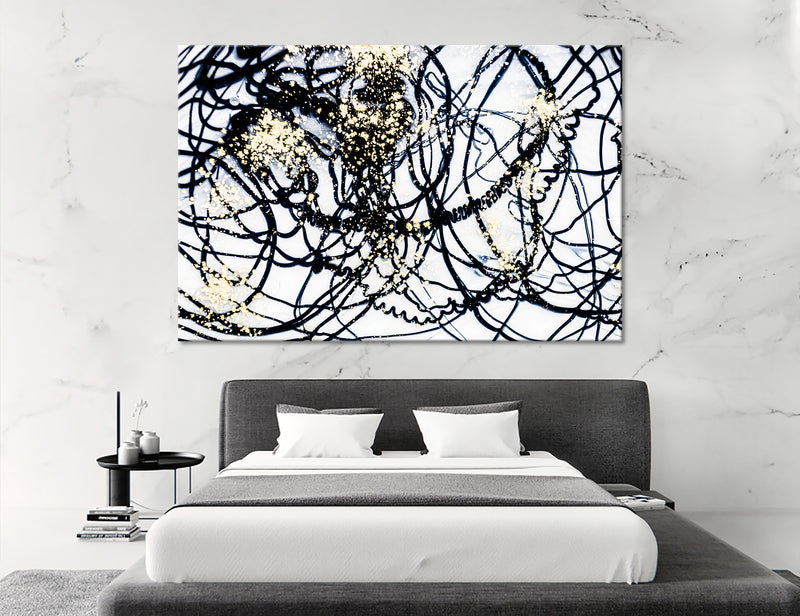 Black and White Abstract Canvas Print #1044