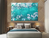 Turquoise Flowers Canvas Print #7504