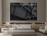 Black 3D Abstract Canvas Print #1117