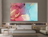 Pink Blue Abstract Canvas Print #1011