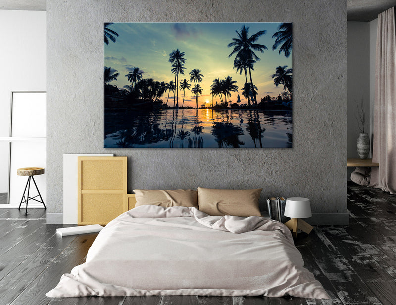 Sunset on a Tropical Beach Canvas Print #7092