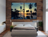 Sunset on a Tropical Beach Canvas Print #7092