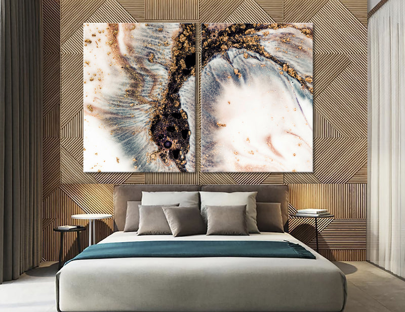 Abstract Gold Gray Canvas Print #1012