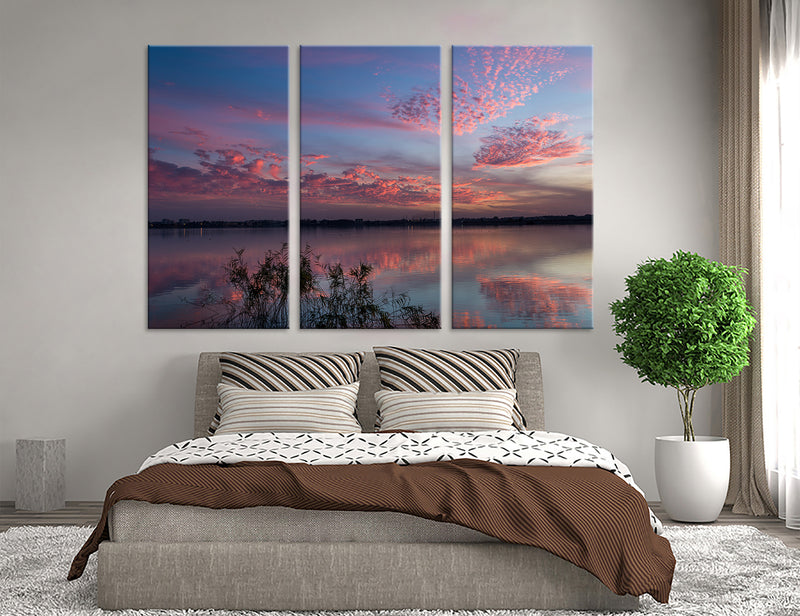 Sunset With Pink Clouds Canvas Print #7152
