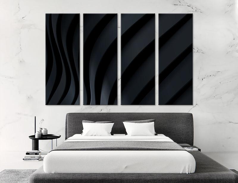 Black Abstract Canvas Print #1124