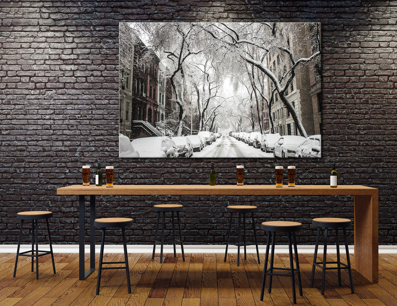 Snowy Street Canvas Print #9181
