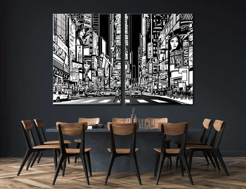 BW City Art Canvas Print #1281