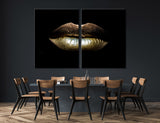 Golden Lips Canvas Print #2500