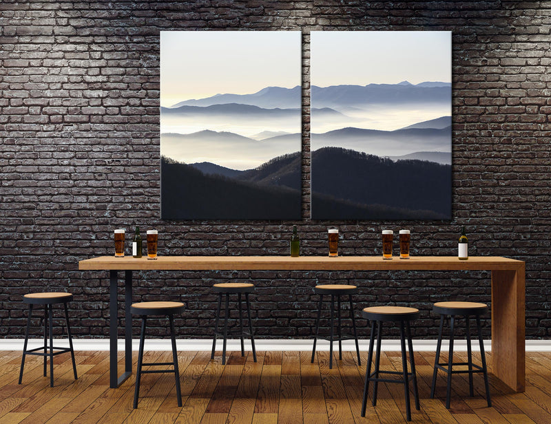 Foggy Mountains Canvas Print #7243