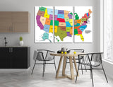 USA Map Set Canvas Print #5045