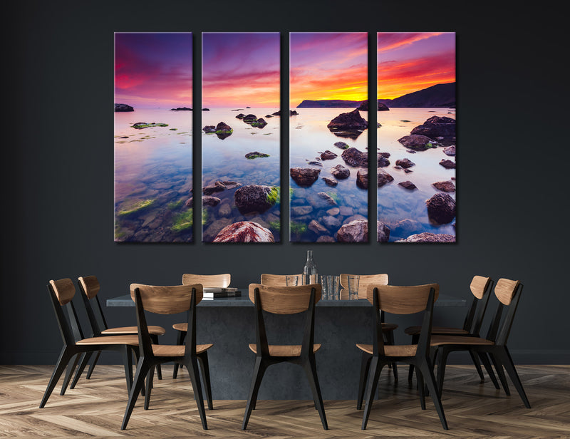 Bright Sea Sunset Canvas Print #7148