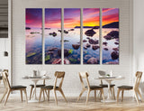 Bright Sea Sunset Canvas Print #7148