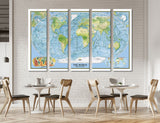 Detailed World Map Canvas Print #5044