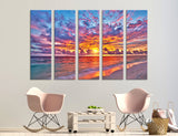 Beach Sunset Canvas Print #7252
