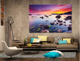 Bright Sea Sunset Canvas Print #7148