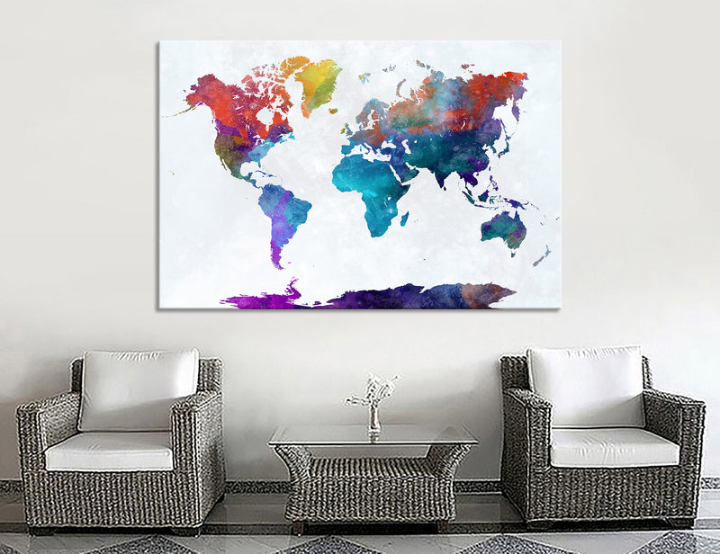 Abstract World Map Canvas Print #5038