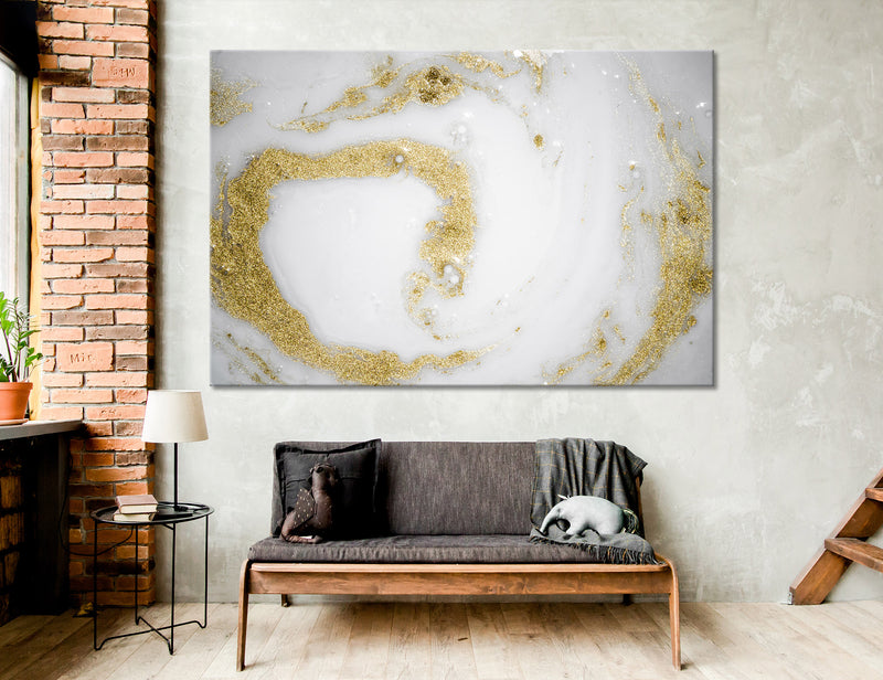 Golden Abstract Canvas Print #1007