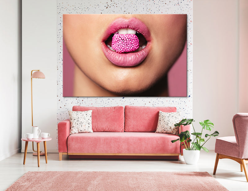 Raspberry Lips Canvas Print #2518