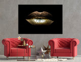 Golden Lips Canvas Print #2500