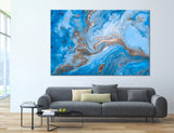 Gold Blue Abstract Canvas Print #1038