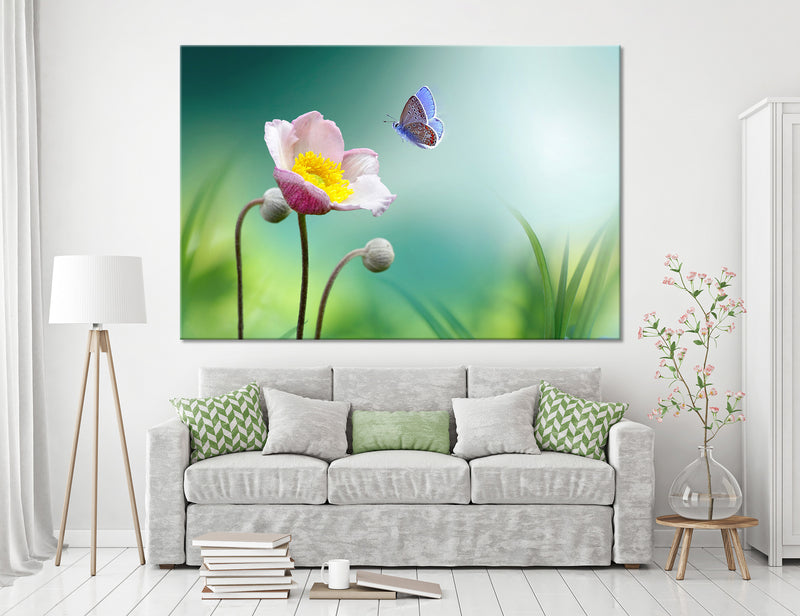 Butterfly and Flower Canvas Print #7511