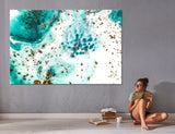 Light Turquoise Abstract Canvas Art #1029