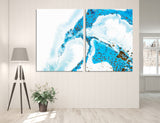 White-blue Abstract Canvas Print #1040