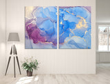 Blue Gold Abstract Canvas Print #1046