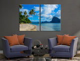 Beach With Palm Trees Canvas Print #7173
