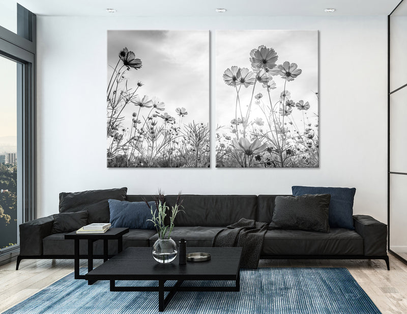 Black White Wildflowers Canvas Print #7540