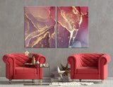 Gold Red Abstract Canvas Print #1036