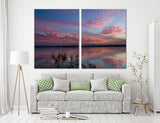 Sunset With Pink Clouds Canvas Print #7152