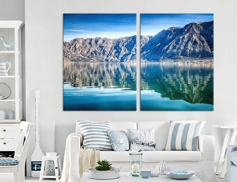 Mountain Lake Art Canvas Print #7249