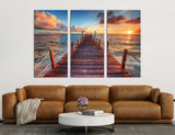 Sunrise on a Sea Pier Canvas Print #7167