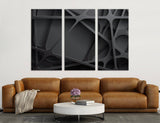 Black 3D Abstract Canvas Print #1117