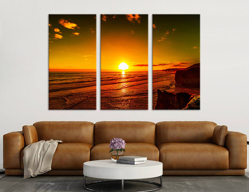 Sunset on the Sea Canvas Print #7181
