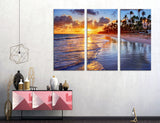 Beach sunset Canvas Print #7035