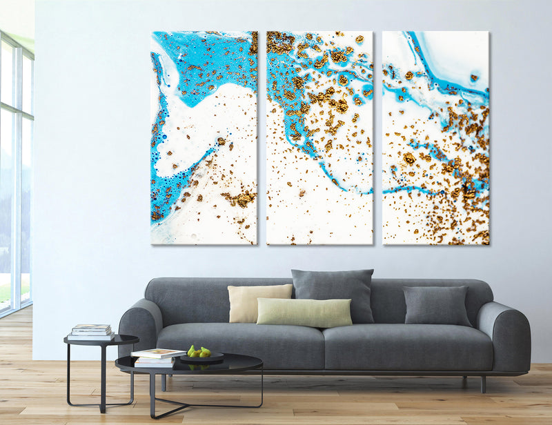 White-blue Abstract Canvas Print #1056