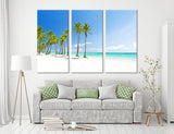 Beach With Palm Trees Canvas Print #7006