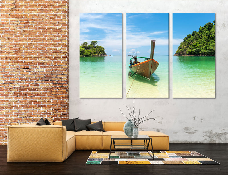 Boat on the Beach Canvas Print #7007