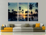 Sunset on a Tropical Beach Canvas Print #7092