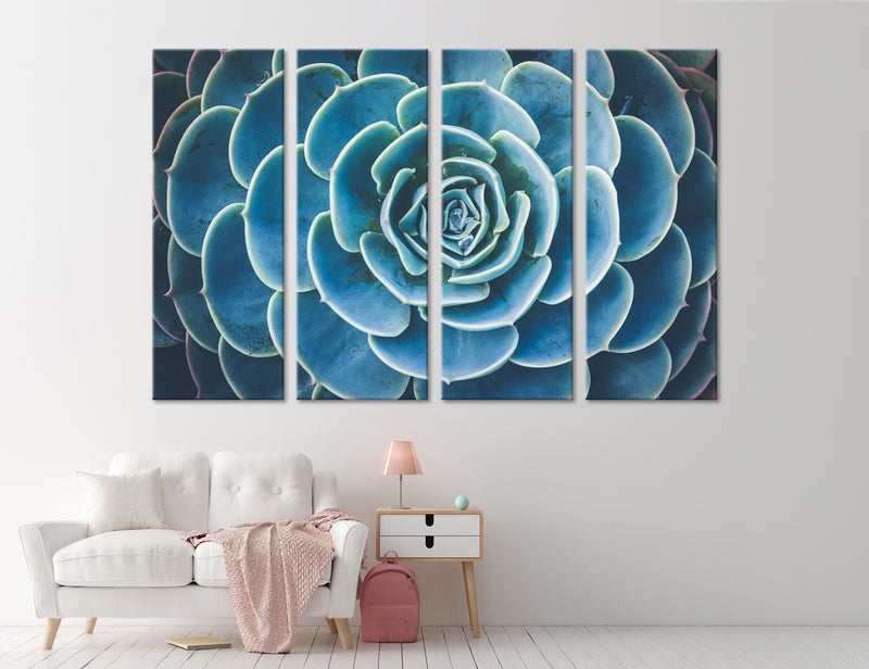 Turquoise Flowe Canvas Print #7506