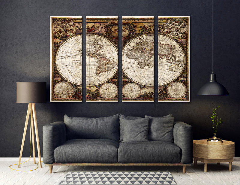 Vintage Traveler Map Canvas Print #5042